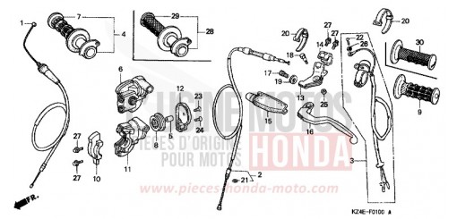HEBELGRIFF/SCHALTER KABEL CR125R1 de 2001